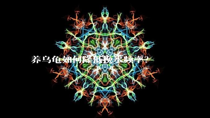 养乌龟如何降低换水频率?