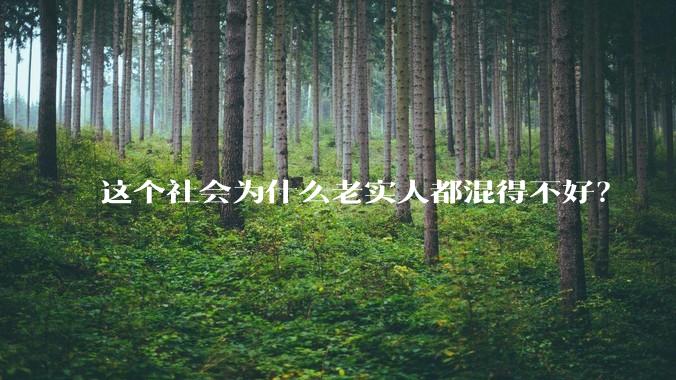 这个社会为什么老实人都混得不好?